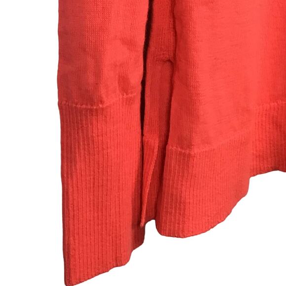 J. Crew Merino Wool Turtleneck Sweater Side Slits Relaxed Coral Pink sz S Barbie - Picture 7 of 11
